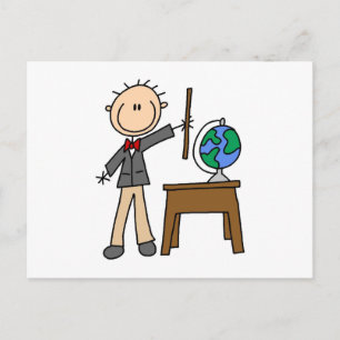 Lehrerin mit Globe Postkarte