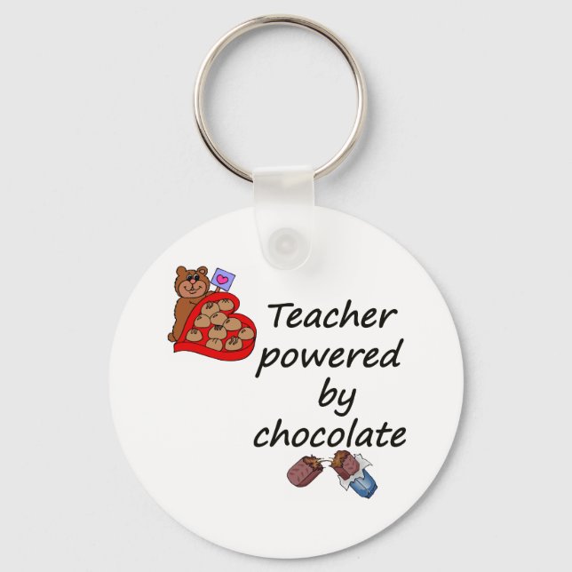 Lehrerin mit Schokolade Schlüsselanhänger (Vorderseite)