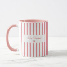 Lehrerin-Monogramm mit rosa Streifen