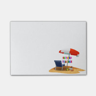 Lehrerin, müde, Strand Post-it Klebezettel