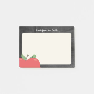 Lehrerin Niedlich Apple & Worm Rustikale Tafel Post-it Klebezettel