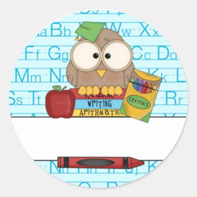 Lehrerin Personalisiert Runder Aufkleber (Vorderseite)