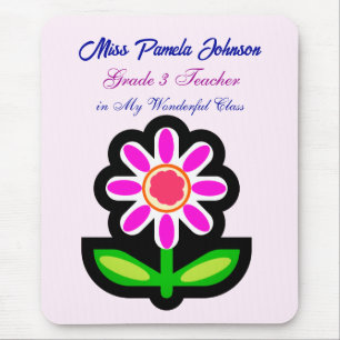 Lehrerin Pink Blume Maus Pad Mousepad
