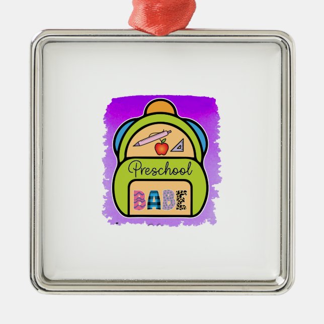 Lehrerin Preschool Babe Ornament Aus Metall (Vorne)