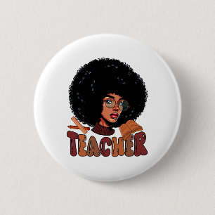 Lehrerin Proud Job Team Kostüm Afro Man Black Hist Button