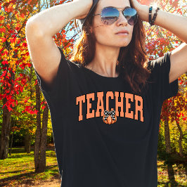 Lehrerin Pumpkin Kariert T-Shirt