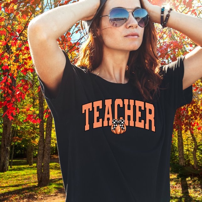 Lehrerin Pumpkin Kariert T-Shirt (Von Creator hochgeladen)