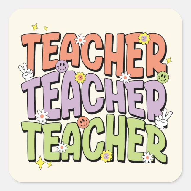 Lehrerin Quadratischer Aufkleber (Vorderseite)