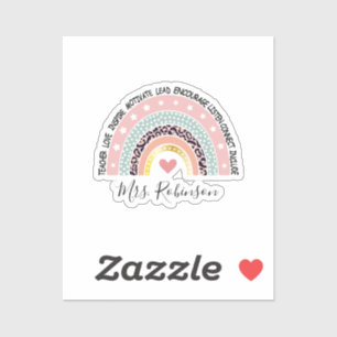 Lehrerin Rainbow Custom Aufkleber