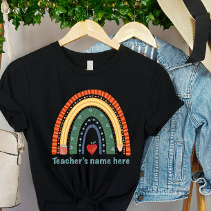 Lehrerin Rainbow Niedlich Inspirivity Personalisie T-Shirt