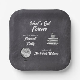 Lehrerin Rentenkasse Blackboard Nostalgie Pappteller