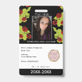 Lehrerin Schulschule Mama ID Lady Bugs Ausweis