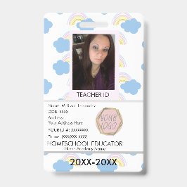 Lehrerin Schulschule Mama ID Rainbow  Ausweis