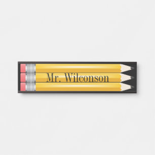 Lehrerin Student Pencils Namplate Wall Desk Sign Türschild