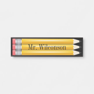 Lehrerin Student Pencils Namplate Wall Desk Sign Türschild