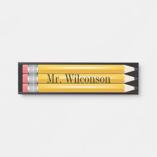 Lehrerin Student Pencils Namplate Wall Desk Sign Türschild