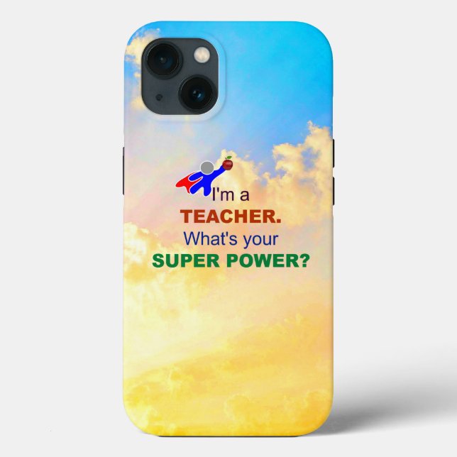 Lehrerin Superhero, beliebtes Design,  Case-Mate iPhone Hülle (Rückseite)
