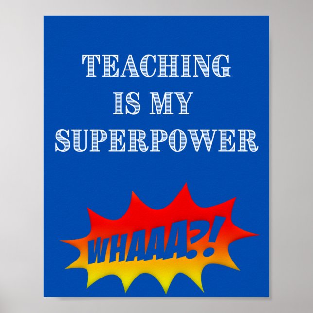Lehrerin Supermacht Poster (Vorne)