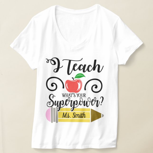 Lehrerin Superpower T-Shirt (Ablage )