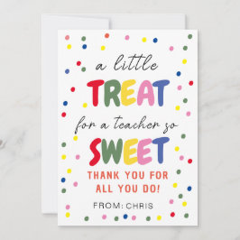 Lehrerin Sweet Leckerei Tag, Lehrerbewertung Dankeskarte