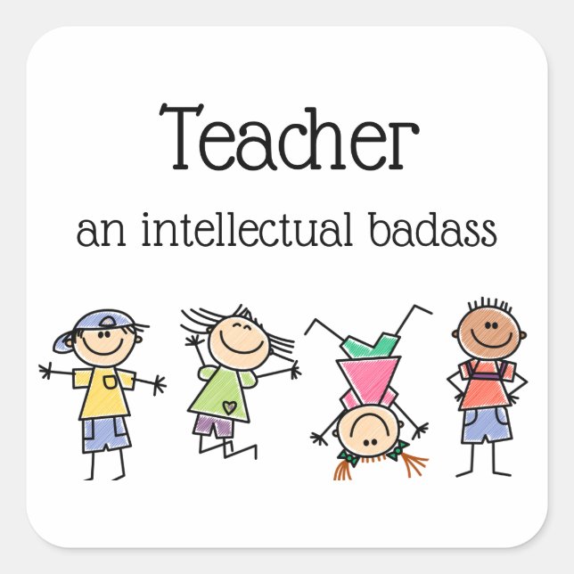 Lehrerin und intellektuelle Badass Inspiration lus Quadratischer Aufkleber (Vorderseite)