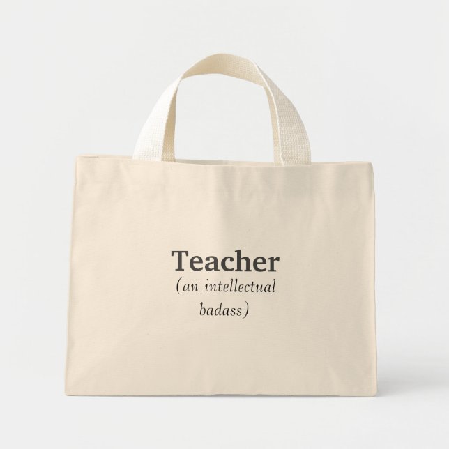 Lehrerin und intellektuelle Badass Inspiration Zit Mini Stoffbeutel (Vorne)