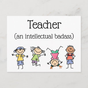 Lehrerin und intellektuelle Badass Inspiration Zit Postkarte