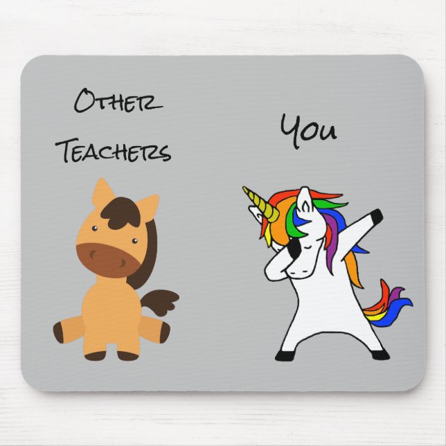 Lehrerin Unicorn Pferd Funny Geschenk Mousepad (Vorne)