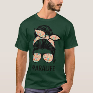 Lehrerin Unordentlicher Dutt Paraprofessionelles L T-Shirt