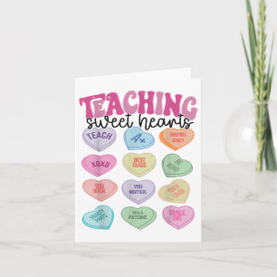 Lehrerin Valentine Day Retro Lehre Süße C Karte