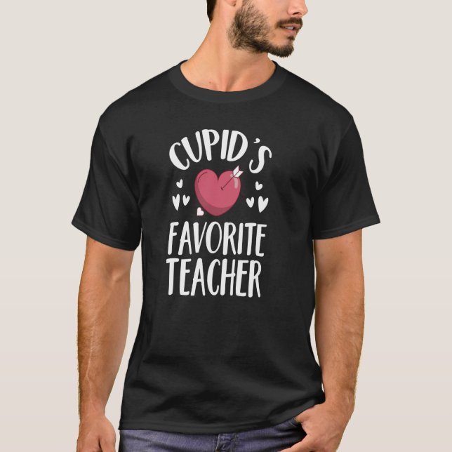 Lehrerin Valentinstag Kupid's Lieblings-Lehrer T-Shirt (Vorderseite)