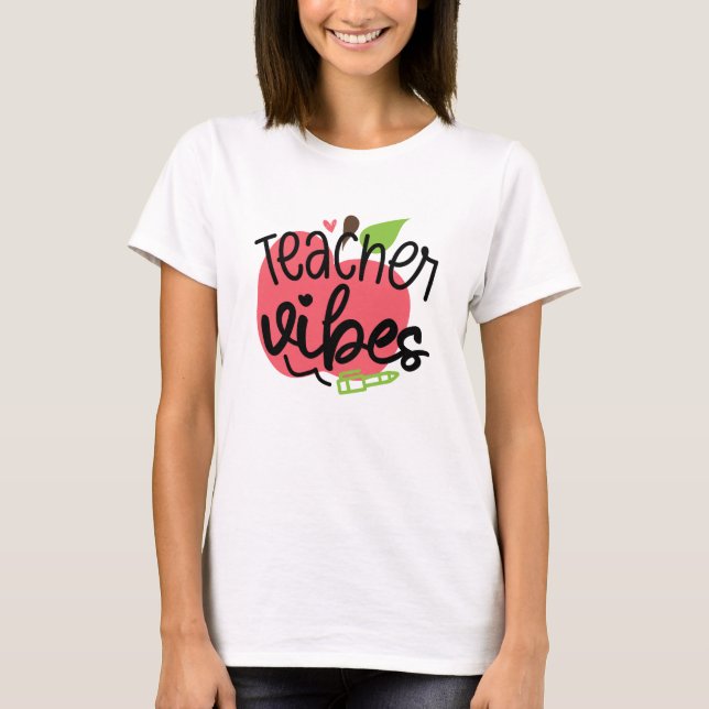 Lehrerin Vibes Apple T-Shirt (Vorderseite)