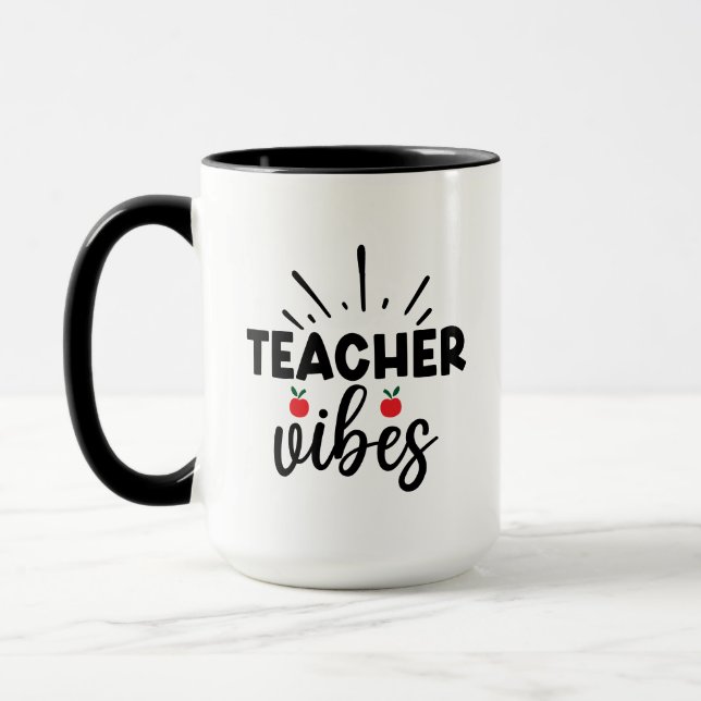 Lehrerin Vibes Wordart Tasse (Links)
