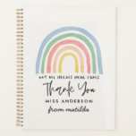 Lehrerin Wasserfarbe Regenbogen niedlich modern Planer<br><div class="desc">Lehrer Aquarellfarbe Regenbogen niedlich modernes Geschenk von Schüler personalisierten Schild.</div>