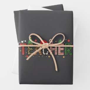 Lehrerin Weihnachten Alphabet Lehrer Geschenk Schü Geschenkpapier Set