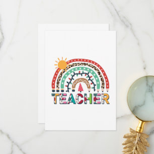 Lehrerin Weihnachts Rainbow Light Dankeskarte