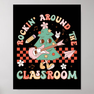 Lehrerin Weihnachts-Rockin' rund um den Saal Weihn Poster