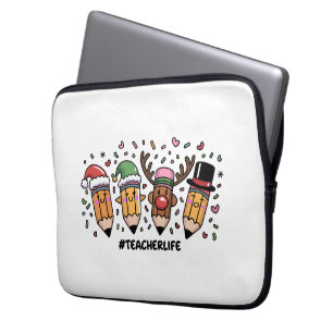 Lehrerin Weihnachtsstifte Lehrerin Leben frohe Wei Laptopschutzhülle