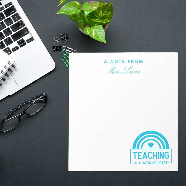 Lehrerin Wertschätzung Boho Rainbow Notizblock (Von Creator hochgeladen)