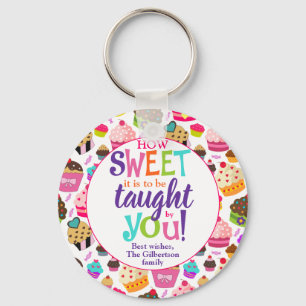 Lehrerin Wertschätzung wie süß Cupcake Schlüsselanhänger