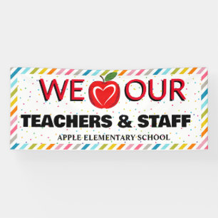 Lehrerin Wertschätzung Woche Farbiger roter Apfel Banner