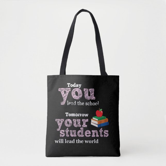 Lehrerin zitiert Typografie Tasche (Vorderseite)