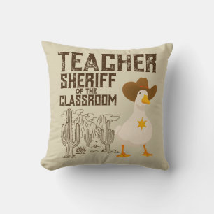 Lehrerin zurück zur Schule Cowboy Retro Goose Funn Kissen