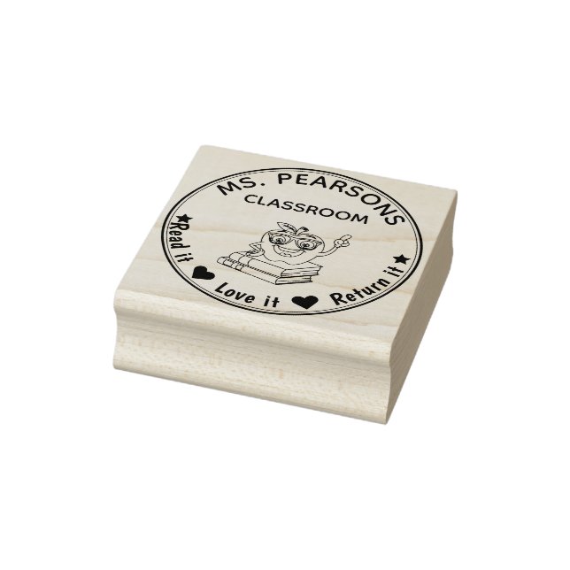 LehrerInnen Briefmarke im Klassenzimmer mit Apple  Gummistempel (Stempel)