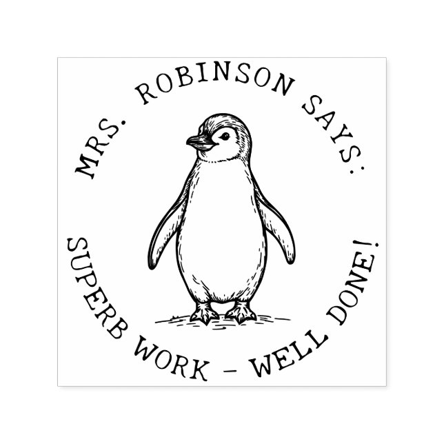 LehrerInnen kreieren Ihre eigene Niedliche Pinguin Permastempel (Design)