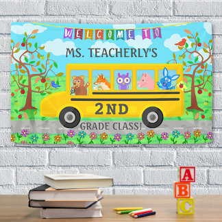 Lehrerklasse Begrüßung Unterzeichnung von Niedlich Banner