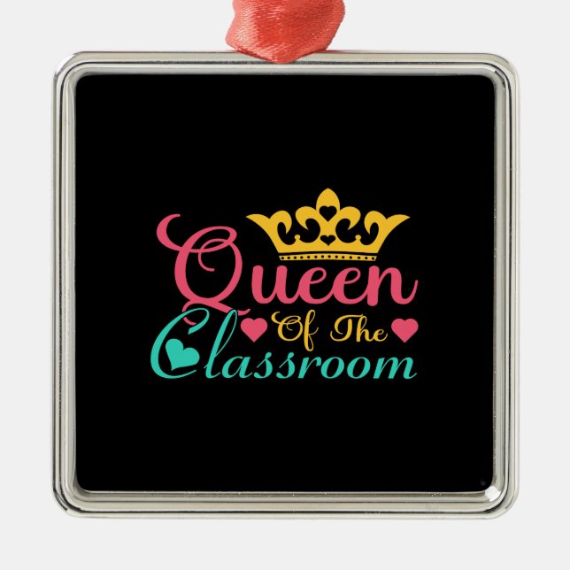 Lehrerkönigin im Klassenzimmer Ornament Aus Metall (Vorne)