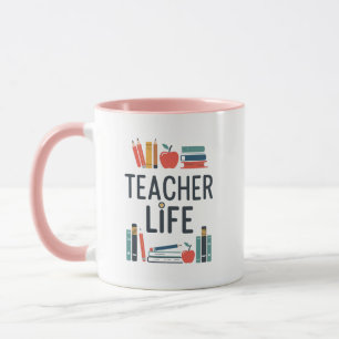 Lehrerleben Moderne Typografie Gestaltung Tasse