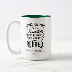 Lehrerleiter Schulruhestand Zweifarbige Tasse