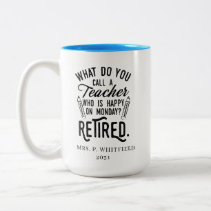 Lehrerleiter Schulruhestand Zweifarbige Tasse
